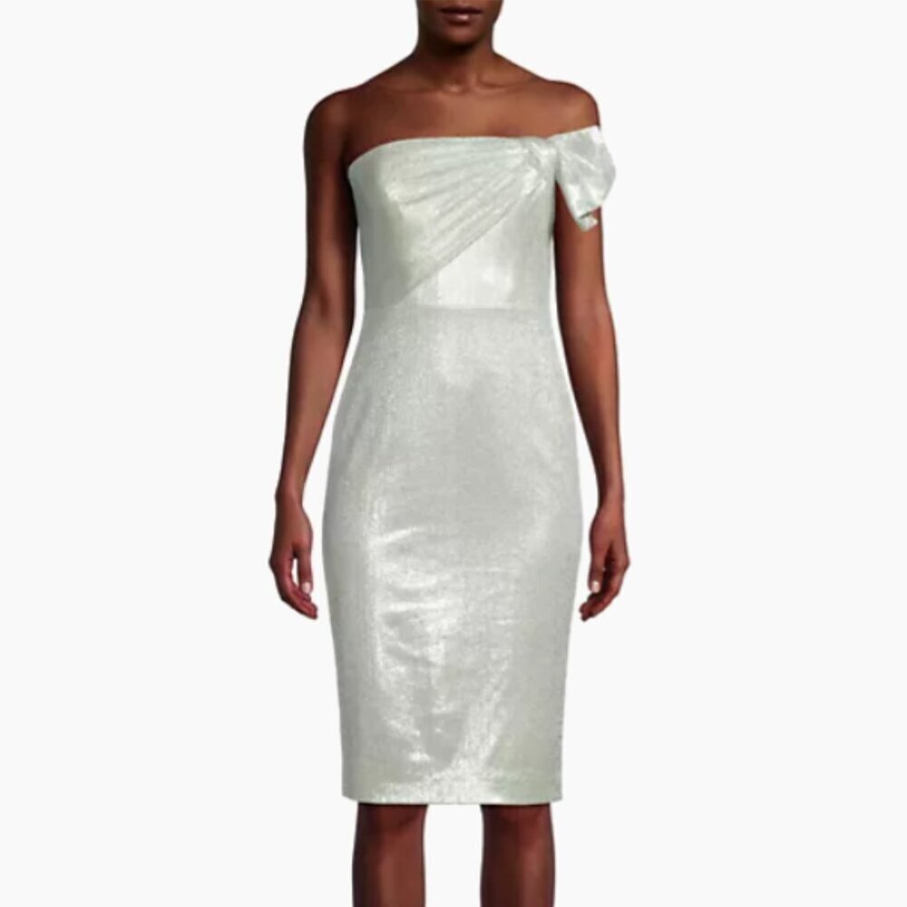 Black Halo Divina Metallic Sheath Dress Size 6 NWT - Picture 4 of 13
